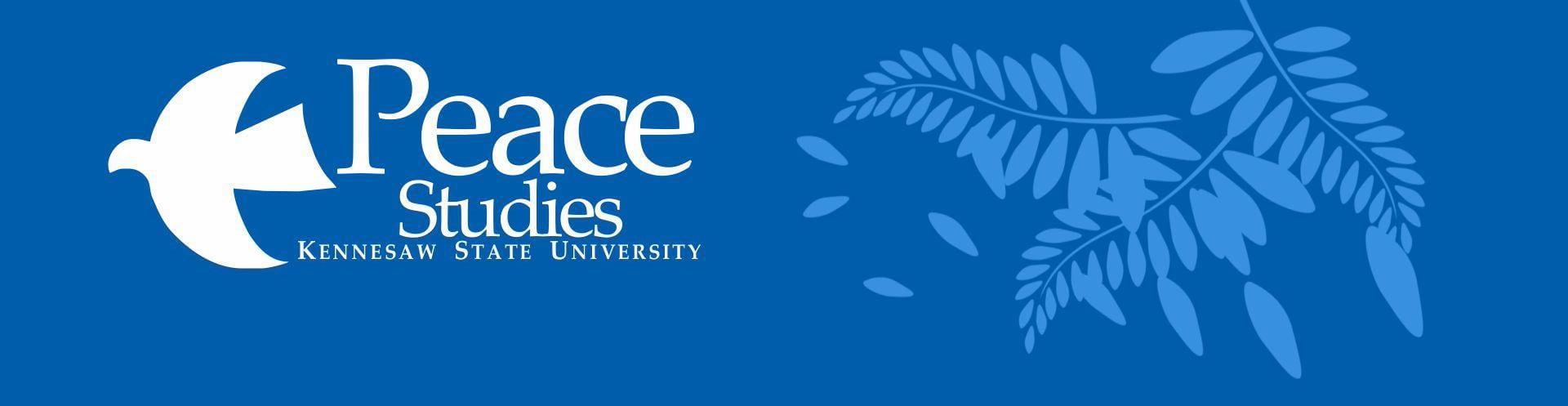 Blue and white peace studies minor banner